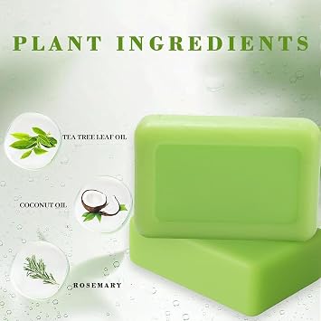 2PCS Tea Tree Oil Handmade Soap, Daily Cleansing Tea Tree Oil Soap, Cleansing and Showering 2-in-1, Plant-based formula soothes and moisturises, nourishes healthy skin