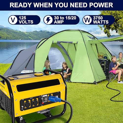 FROSTYRIDER 30 amp to 110 Adapter Shore Power Adapter RV Generator Adapter NEMA L5-30P to 5-15R/5-20R,3 Prong Twist Lock Adapter 30A Male Plug to 15/20Amp Female Receptacle,ETL Listed