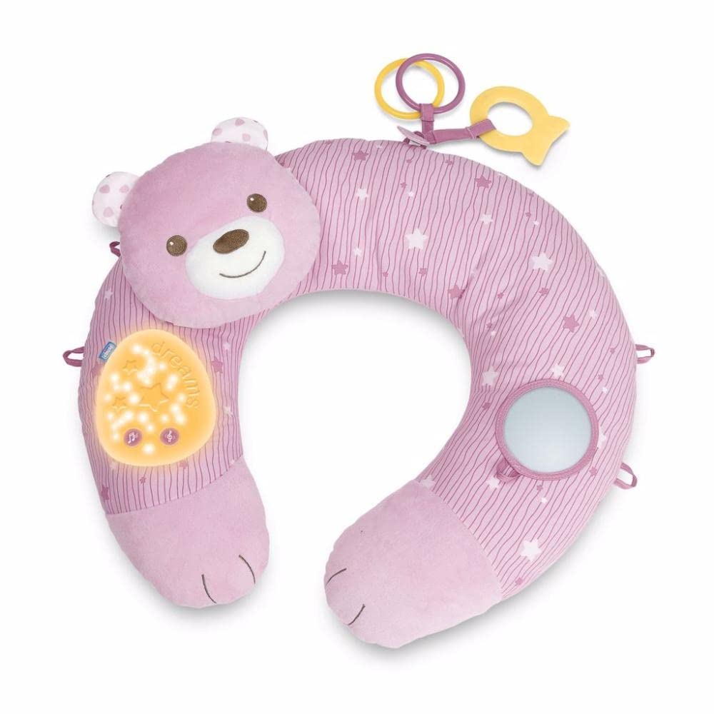 Chicco - Gioco Nido di Coccole, Morbido Cuscino 3 in 1, con Musica e Luce, per Rilassare Il Bambino in Tre Posizioni di Riposo, Rosa, Lavabile in Lavatrice, Batterie Non Incluse, 0 Mesi +