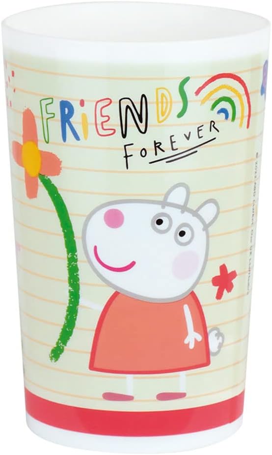 PEPPA PIG Dinner Set consisting of a flat plate Ø 22 cm, a deep plate diameter 16 cm and a 220 ml glass for children