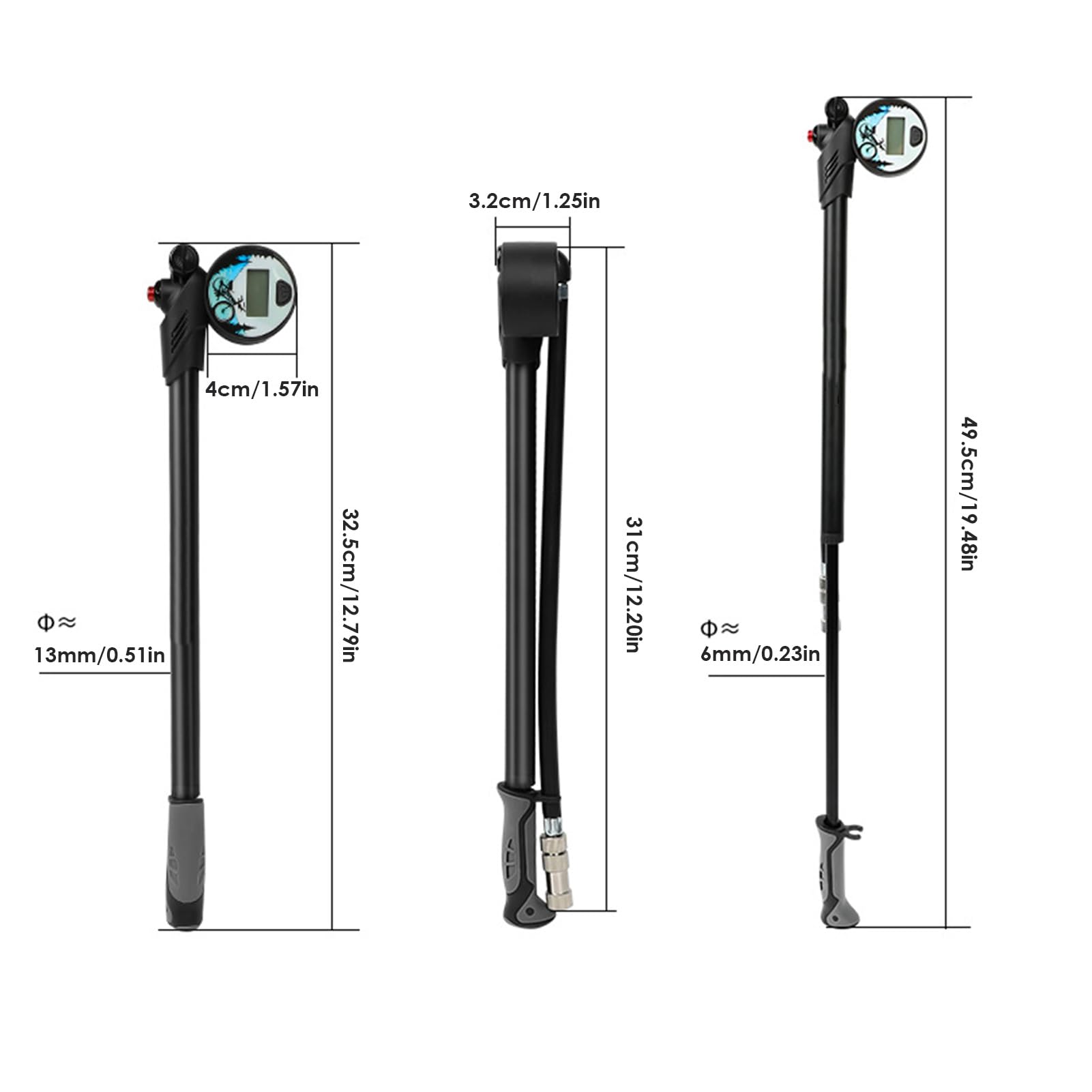 Pompa manuale per gonfiare pneumatici, portatile, universale, pompa Schrader con valvola Presta, pompa per bici da strada e mountain bike