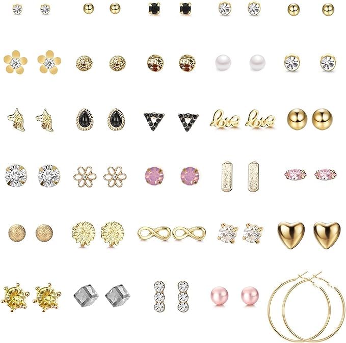 Umiwe ピアス セット 30ペア サージカルステンレス ピアス レディース 人気 金属アレルギー対応 おしゃれ 可愛い 韓国 ピアス 女性 アクセサリー 誕生日 結婚式 記念 クリスマス バレンタインデー プレゼント