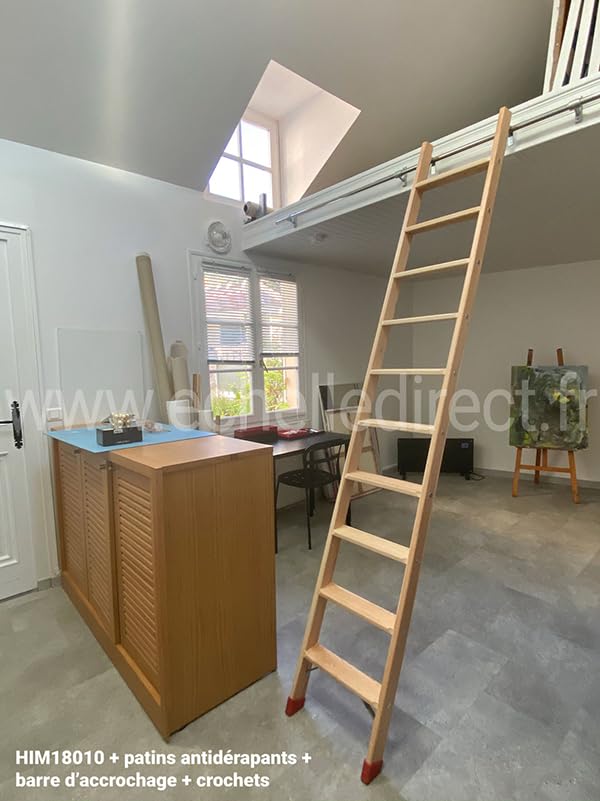 Echelle Mezzanine en Bois de Longueur 2.84m pour Atteindre 2.60m - HIM18011