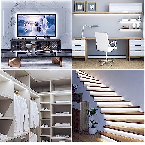 Image of COB LED Strip Lights,6000K Daylight White LED Strips,DC24V 5M /16.4ft,Flexible High Density Uniform Strip Lights,320leds /M,8mm Width,CRI90+ led Tape Light for Room Decoration(No Power Supply)