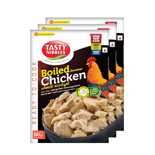 Image of Tasty Nibbles Boiled Chicken 150g [Pack of 3]| Open Heat & Eat | Non-Vegetarian | No Added Preservatives | Japanese Retort Technology