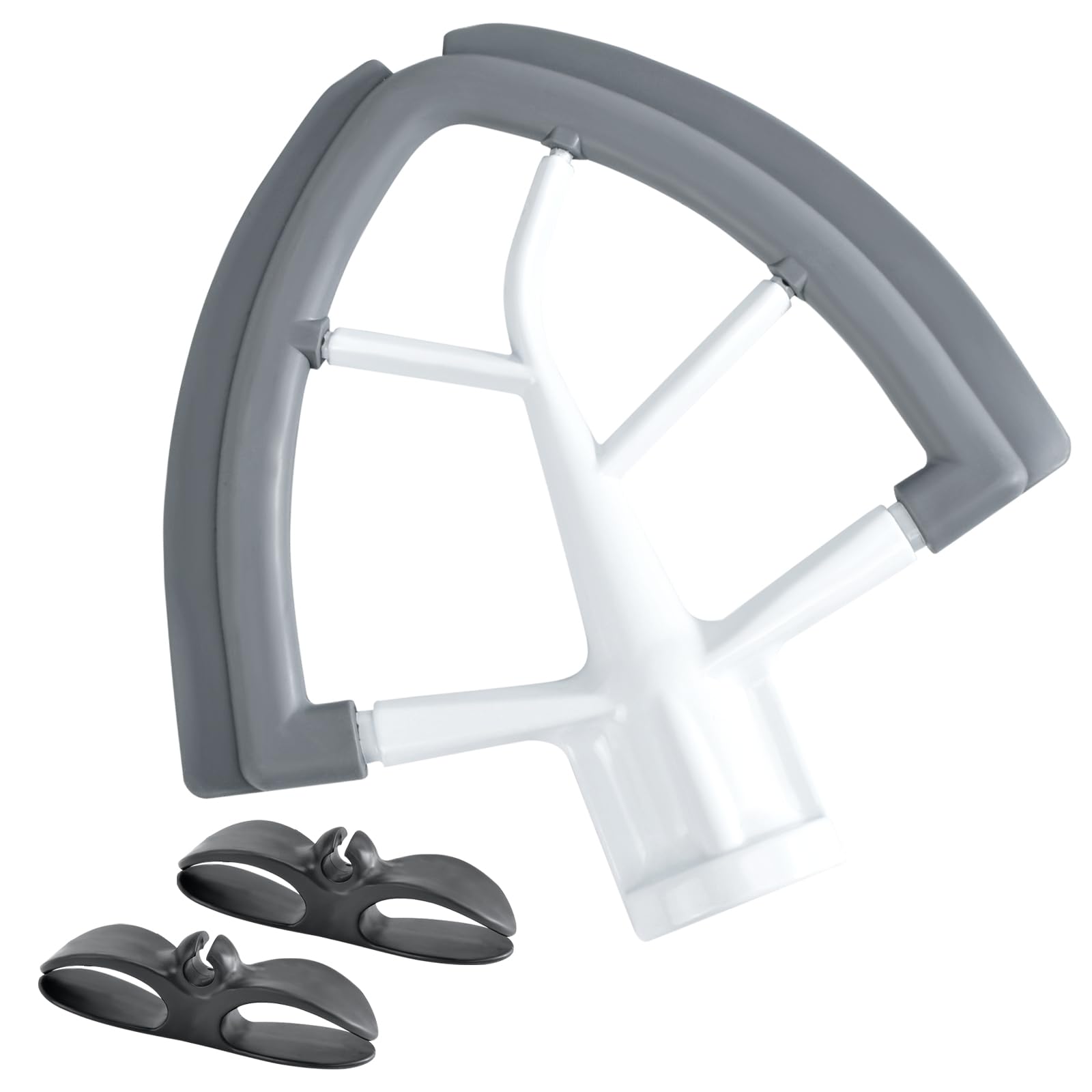 Flex Edge Beater for KitchenAid 4.5-5 Quart Tilt-Head Stand Mixers - Non-Stick Flat Beater Paddle with Silicone Edges, Dishwasher Safe + 2 Bonus Cord Organizers