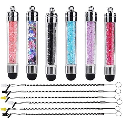 XRONG 6 Pack Colors Capacitive Mini Stylus Universal Touch Screen Pen for iPhone7 5s 6s, Samsung Galaxy s5, Smartphones, iPad, S10,S10+,S10e,S9,S9P,Note9,XR,XS MAX iPhone11 Pro XS XR (pink-blue) Cover