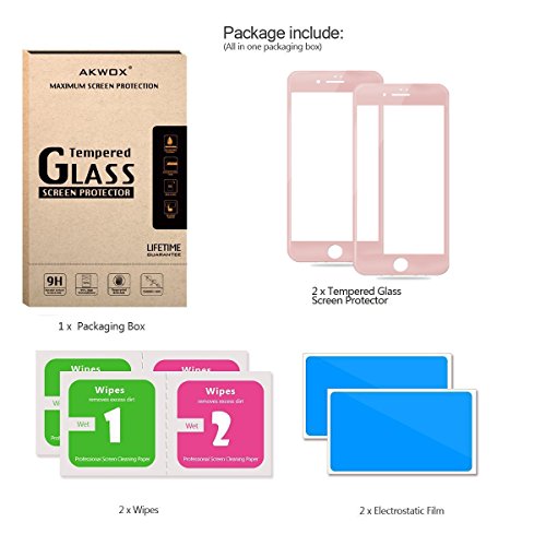 Akwox (Pack Of 2) Screen Protector For Iphone 7 8 Full Cover Iphone 7 8 Tempered Glass Screen Protector With Abs Curved Edge Frame, Anti-Fingerprint Hd Screen Protector For Iphone 7 8(Rose Gold) #TOP5