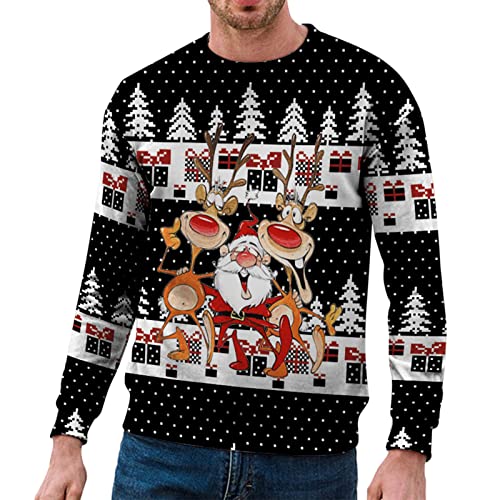 Jersey Navideño Hombre Sudadera Navidad Friki con Impresión 3D