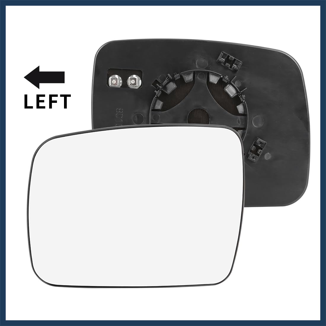 Heated Mirror Glass With Backing Plate – Driver Side Left For Land Rover LR2 LR4