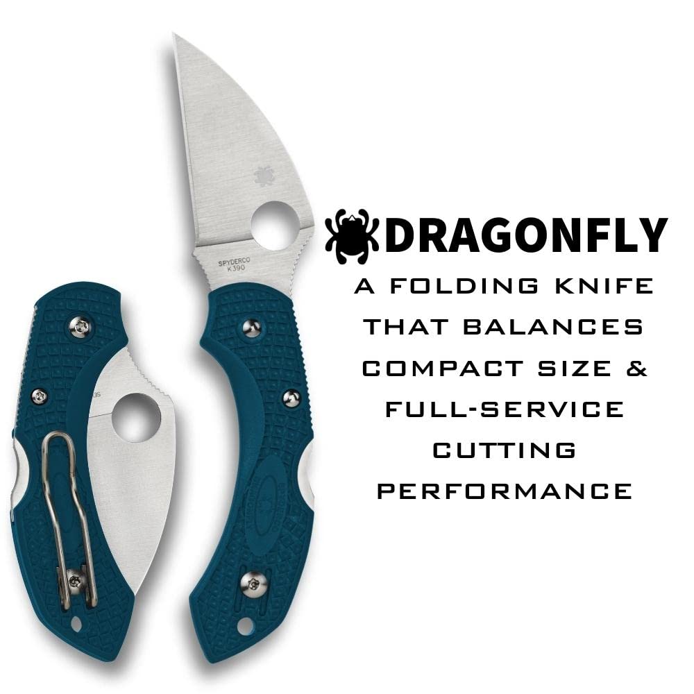 Spyderco Dragonfly 2 Wharncliffe - Griff: FRN * blau Stahl: K390 Microclean - Schliff: glatt