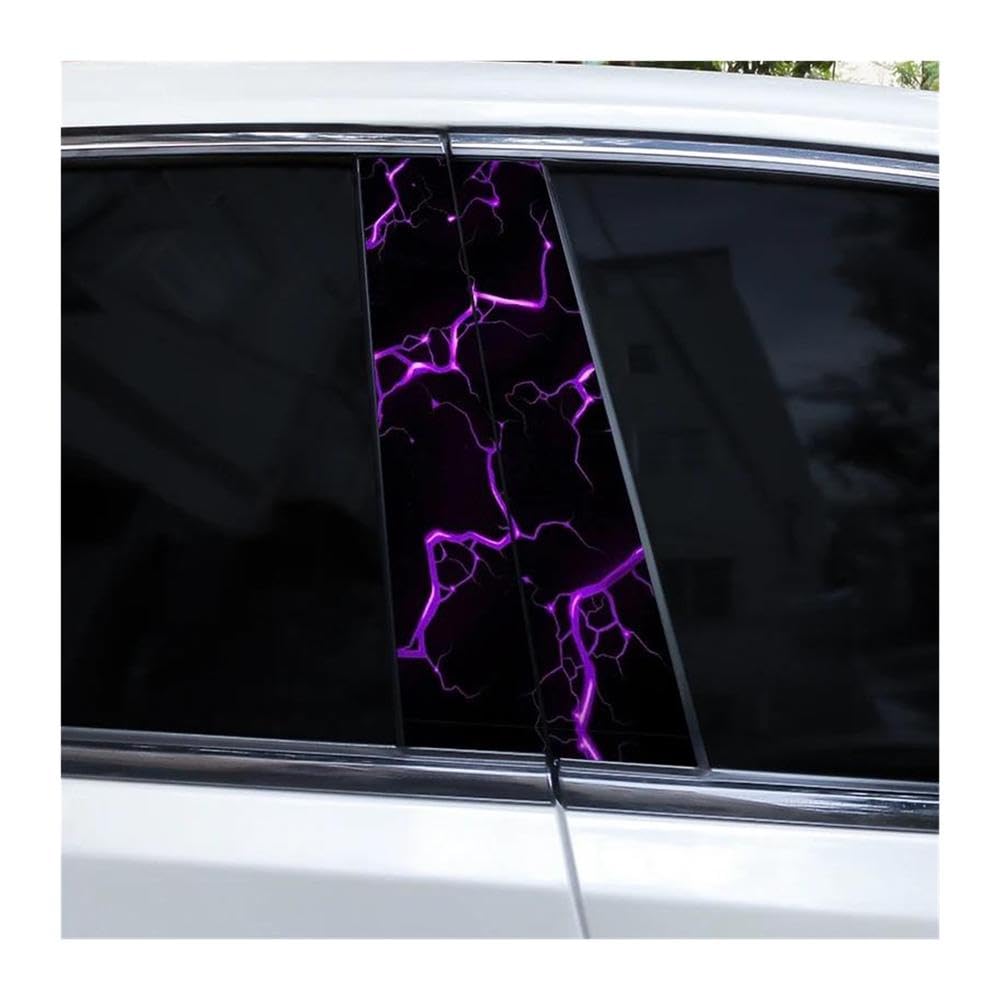 Decorative Items 2pcs Lightning Cool Car B-Pillar Stickers Cover Scratches(B)