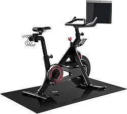 tapete de bicicleta pelotão | 6 mm de espessura, tapete de bicicleta ergométrica de 36 "x 72"/tapete de esteira para pisos de madeira ou carpete, tapete de equipamento de exercício a