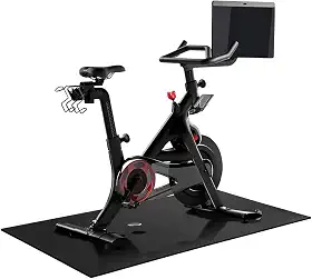 tapete de bicicleta pelotão | 6 mm de espessura, tapete de bicicleta ergométrica de 36 "x 72"/tapete de esteira para pisos de madeira ou carpete, tapete de equipamento de exercício a