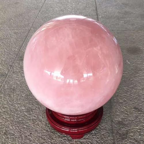Cuarzo rosa en esfera de 8cm que transforma la luz de tu escritorio con soporte incluido 6