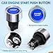 Nilight Start Engine Button 12V DC 50A SPST on Off Momentary Switch Blue Car Start Engine Button Stater Push Start Ignition Switch for Racing Sport Cars Trucks, 2 Years Warranty