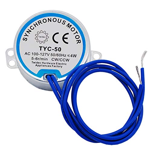 Image of Twidec 2Pcs Synchronous Motor Ac100~127V 50 60Hz Turntable Synchronous Motor 4W Cw Ccw Electric Motor 5-6 Rpm Min Tyc-50-502 5-6 Rpm /Min