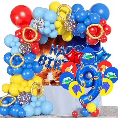 Image of Number 40 Inch Blue and Gold Ring Balloon Birthday Number Decoration Aluminum Film Balloon Suitable for Boys and Girls Blue Theme Party Cartoon Party Decoration Supplies (9)