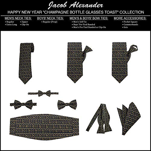 Jacob Alexander Boys' Prep Happy New Year Bottle Glasses Cheers Toast Regular Length Neck Tie2