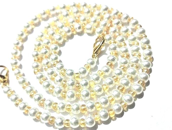 Pearl & Crystal Beads Eyeglass Chains, Sunglass Strap Holder Retainer Strap Glasses Cord Lanyard Rope String,Mask Chain Anti Lost Chain Necklace For Women Secure & Fashionable Eyewear Accessory-image-48