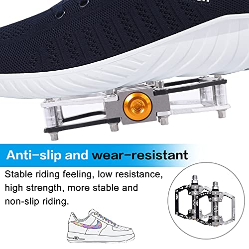 Mtb/Road Bike Pedals Aluminium Alloy Bicycle Pedals Mountain Bike Pedals 9/16" Sealed Bearing Platform For Bmx Mtb Bike (Purple Black) #TOP4