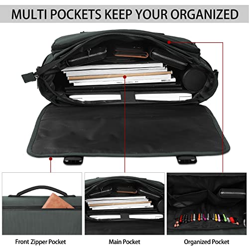 Messenger Bag for Men 15.6 Inch Water resistant Laptop Briefcase with Cable Organize Bag Large Satchel Shoulder Bag Lightweight Office College Computer Laptop Bag, Dark Grey3