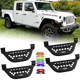 IAG EZ-Step for Jeep Wrangler 2018+ 4 Door & Gladiator 2020+ w/OEM rockrails (Black Logo Plate, 2 Pair)
