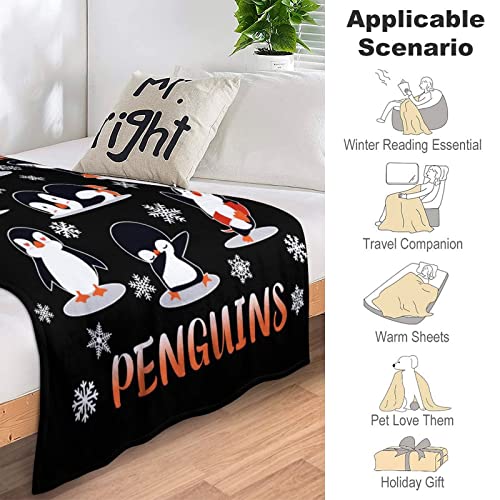 Cute Penguin Blanket Super Soft Just A Girl Who Loves Penguin Flannel Throw Blankets Penguin Throws Bed Bedding Couch Decor Gifts For Women Kids Boys Girls Adult 50"X40" #TOP5