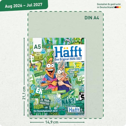 Häfft Original Hausaufgabenheft 2026 2027 A5 "Stickermania" – Ansicht 3