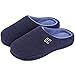 HomeIdeas Women's Classic Memory Foam Plush House Slippers, Comfortable Anti-Slip Shoes (Large / 9-10 B(M) US, Navy Blue)