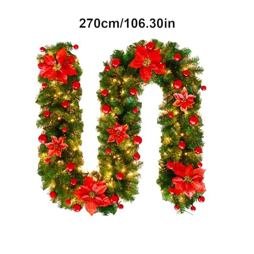 Corona navideña de 2,7 m para decoración de hogar interior y exterior 5
