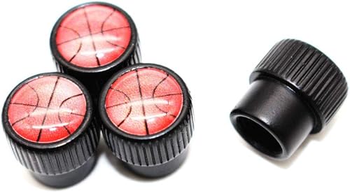 BENBW - Juego de 4 tapas de válvula de neumático de coche estilo baloncesto de aleación de zinc