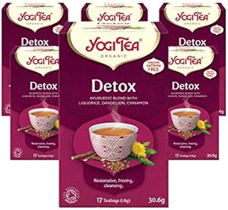 Yogi Tea, Detox Organic Herbal Tea, Naturally Caffeine Free, Blend of Liquorice, Dandelion and Cinnamon, Pack of 6 x 17 Bags (102 Tea Bags Total)