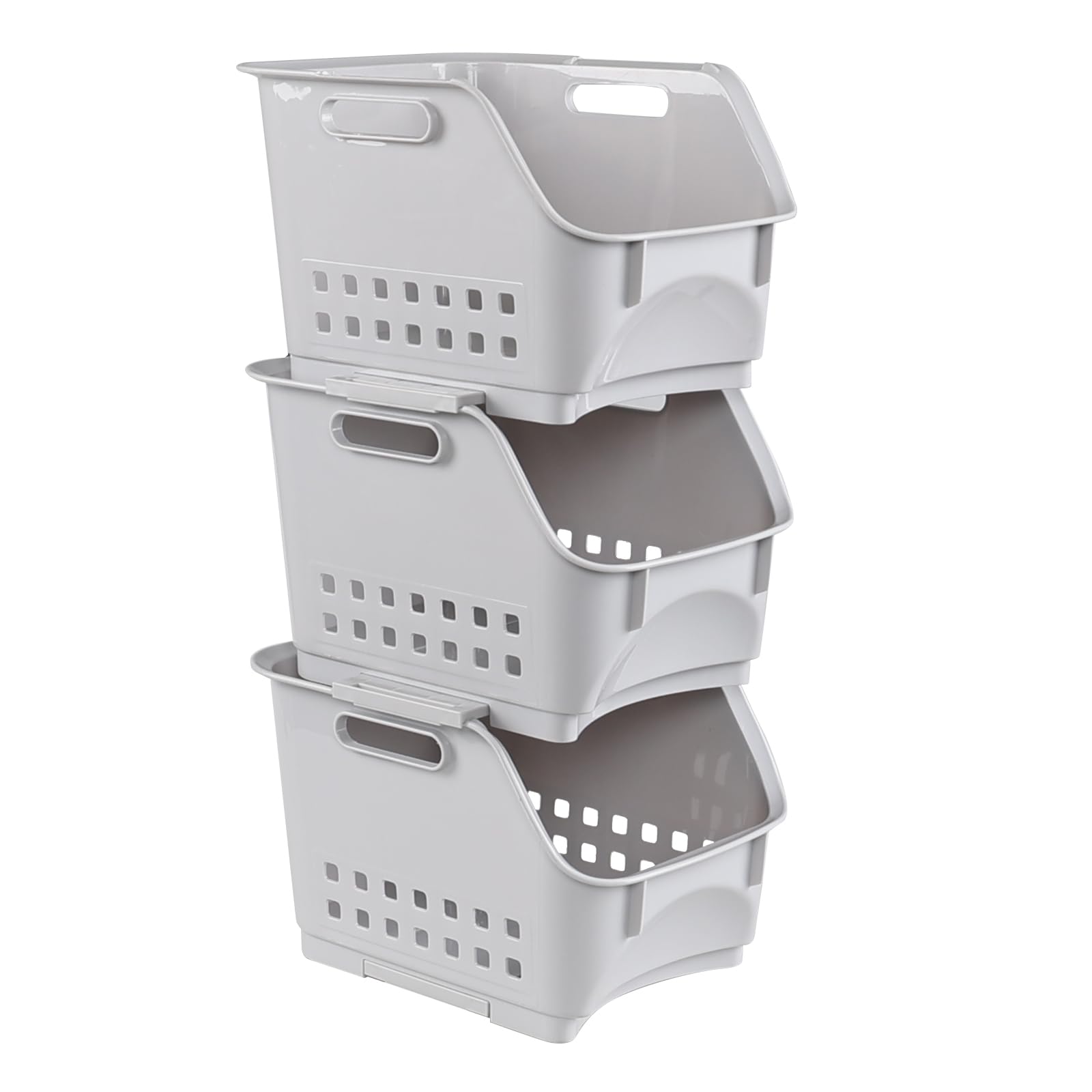 Bac de rangement empilables en plastique cuisine organiseur boîte placard Gary 3x