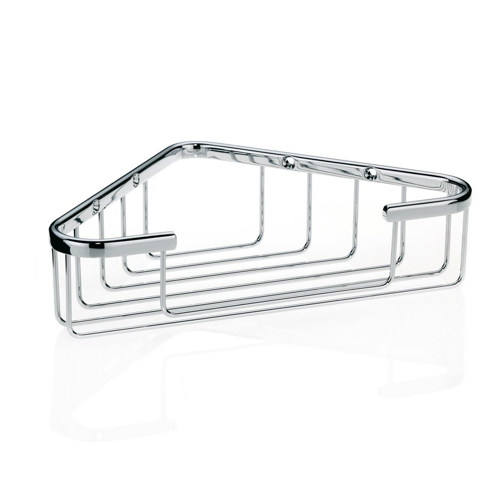 KelaCorner Shower Shelf, Wall Mounted Brass Collection, Large, Chrome