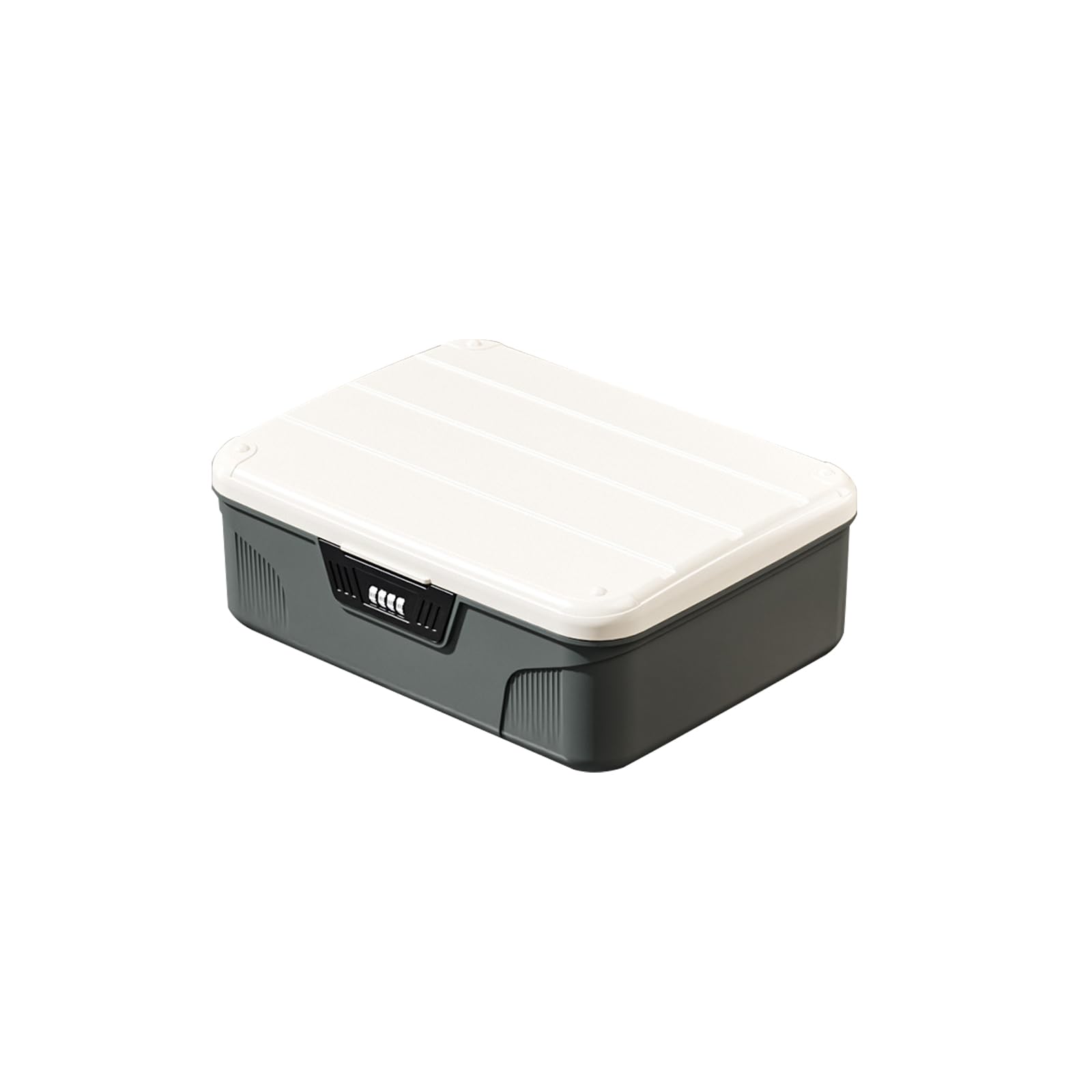 Uck-Kit Grey Lockable Storage Box With Combination Code, Medicine Storage Box 2 Layers Medicine Boxes, Lockable Container For Refrigerator Locked Storage Box For Medicine, Food, Phone, Documents Safety,,Medium