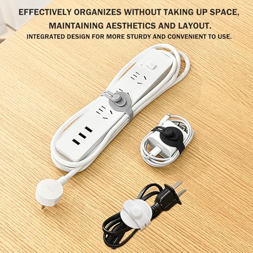 13PCS Cable Management Under Desk Straps Adjustable Self-Adhesive Silicone Cable Ties Reusable Desk Wire Organizer Heavy-Duty Cord Holder Under Table for Office Home TV PC (White) miniatura 7