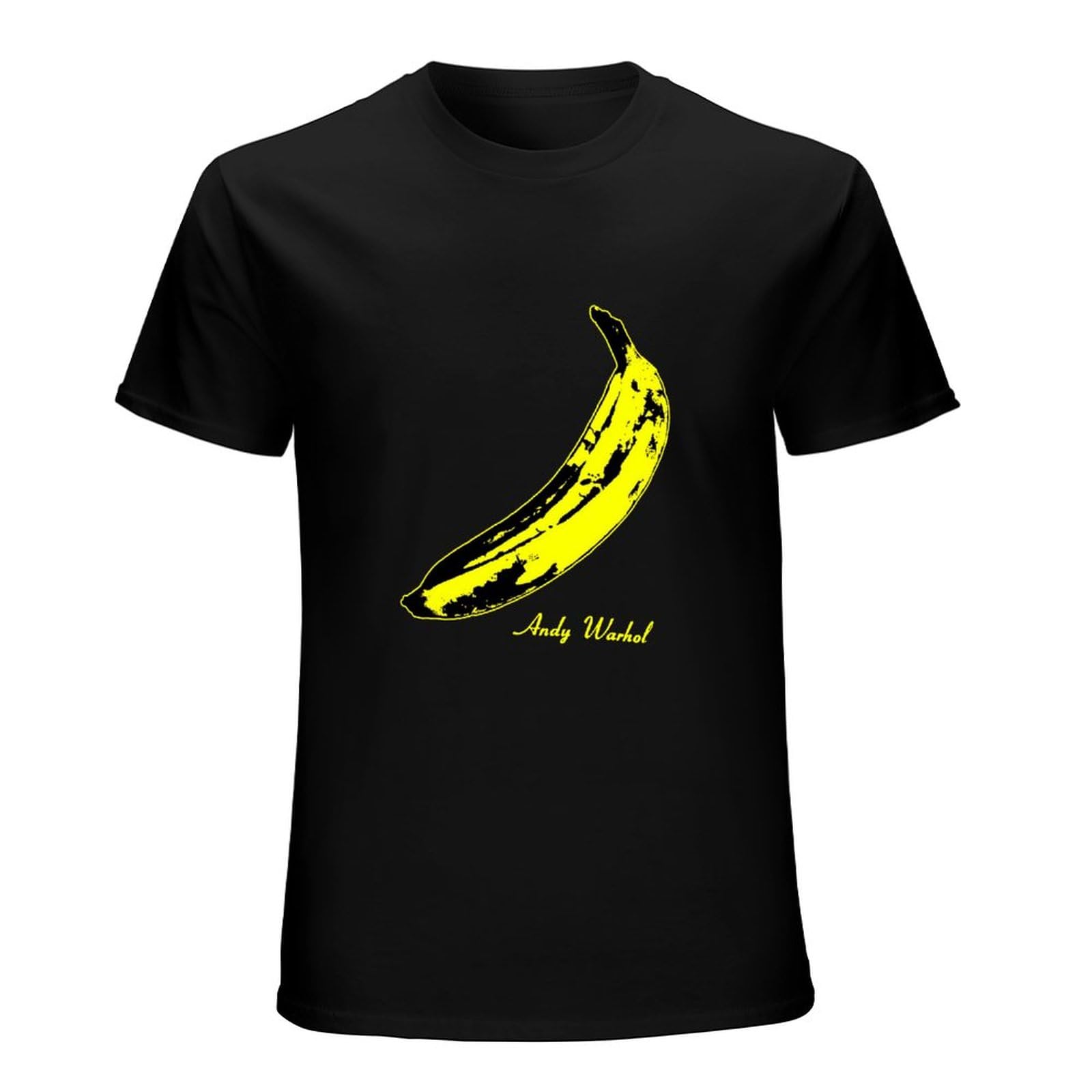 Andy Warhol Banana Men's T-Shirt Graphic Printed Black Tee XXL