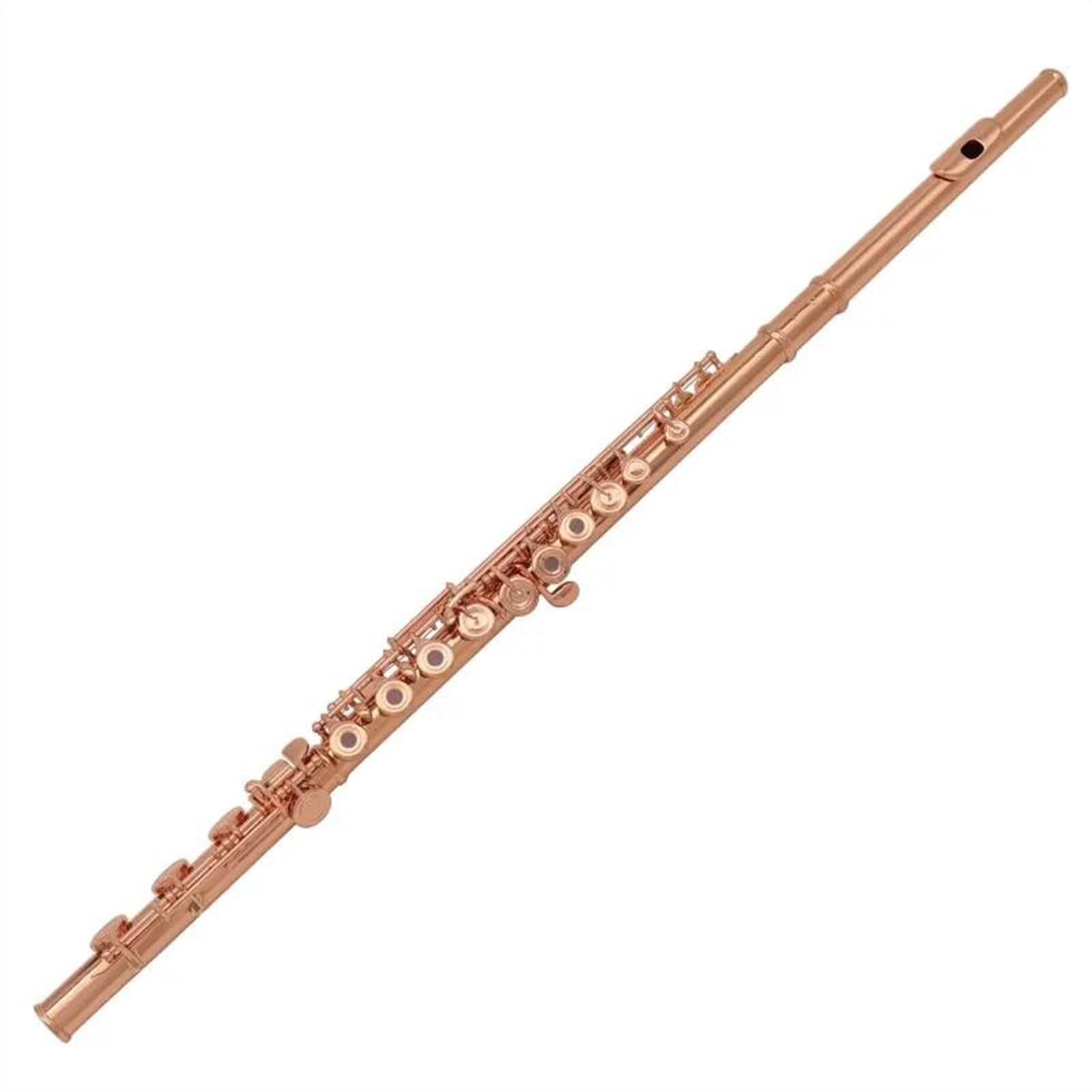 Flûte Française Plaquée Or Rose, 17 Touches, Trou Ouvert, Ton C, Pied B, Avec Boîte Flûte Traversière Kit