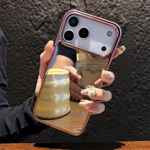 Coque de téléphone brillante effet miroir réfléchissant iPhone 15 16 antichoc