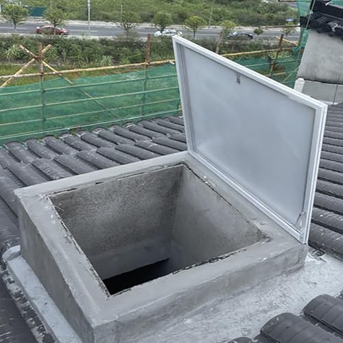 Boca de acceso de aluminio 75 x 75 cm para trampilla de techo con escotilla de escape de seguridad industrial 4