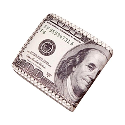 AIMEE7 Carteras de Hombre S Dollars Carteras de Cuero Carteras de Hombre 100 $ Coin Holder (Blanco)