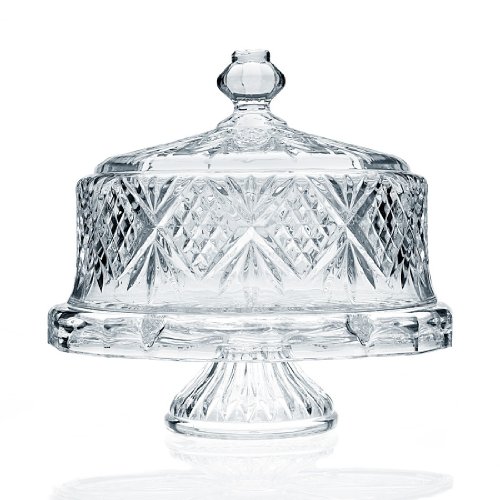 Godinger Dublin Crystal Cake Plate With Dome Cover #TOP1