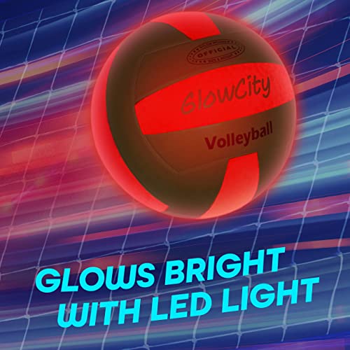 Glowcity Glow In The Dark Volleyball - Light Up Volleyballs For Kids, Teens And Adults With 2 Led Lights And Pre-Installed Batteries - Official Size And Weight﻿ #TOP5
