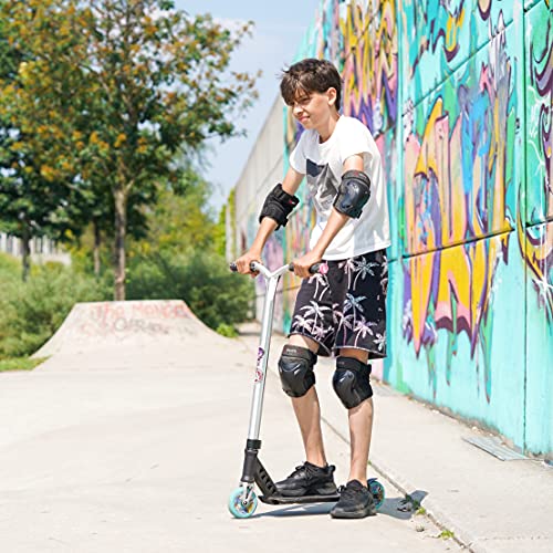 Skatewiz Elbow Pads Knee Pads For Kids - Wrist Guards For Roller Skating Kids Protective Gear - Protect-1 - Skateboard Pads Skate Pads Kids Knee Pads Skating Size L In Black #TOP5