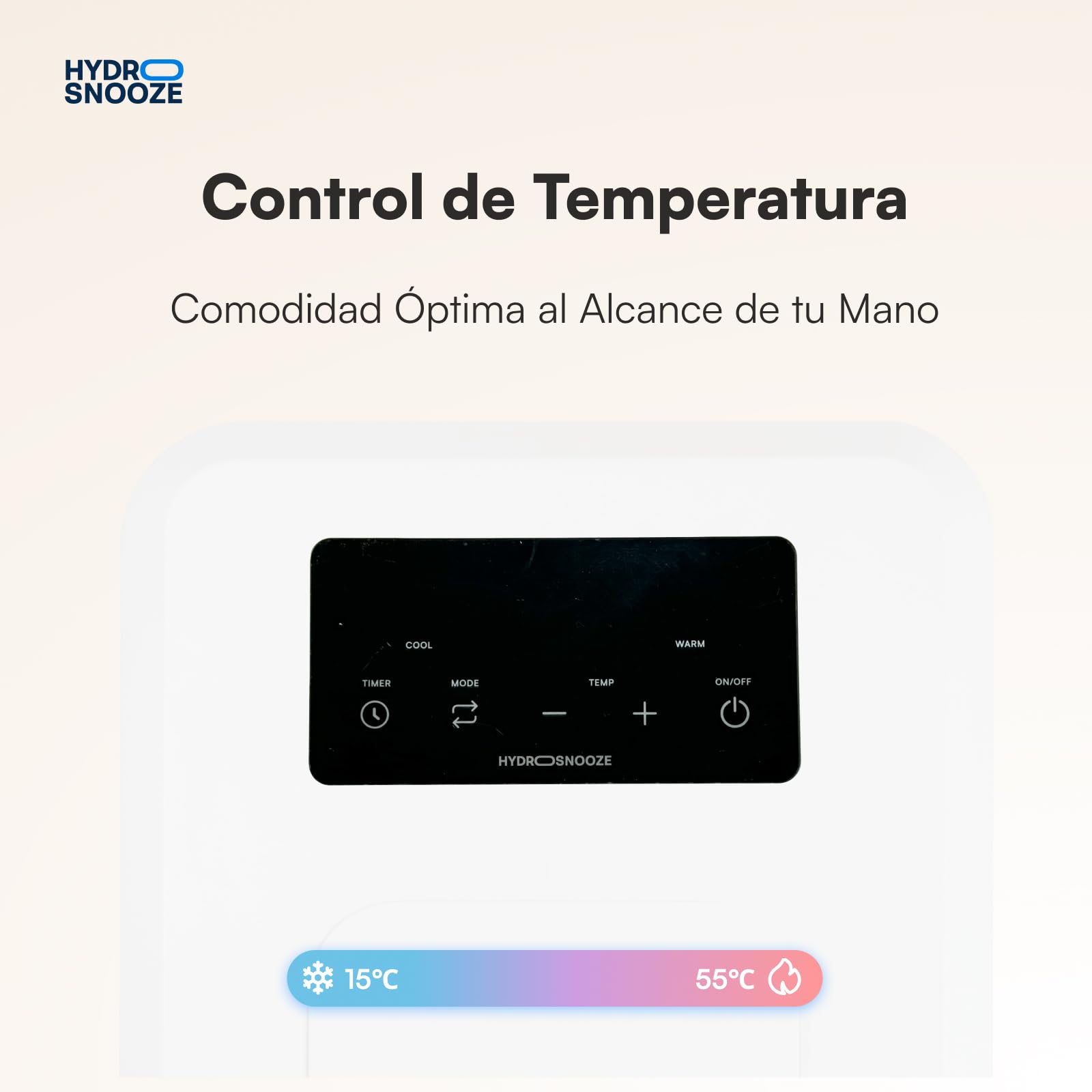 HydroSnooze colchoncillo con Agua para Enfriar/Calentar, Control de Temperatura 15℃~55℃, Ideal para Personas calurosas, tamaño EU Super King (180x200 cm)