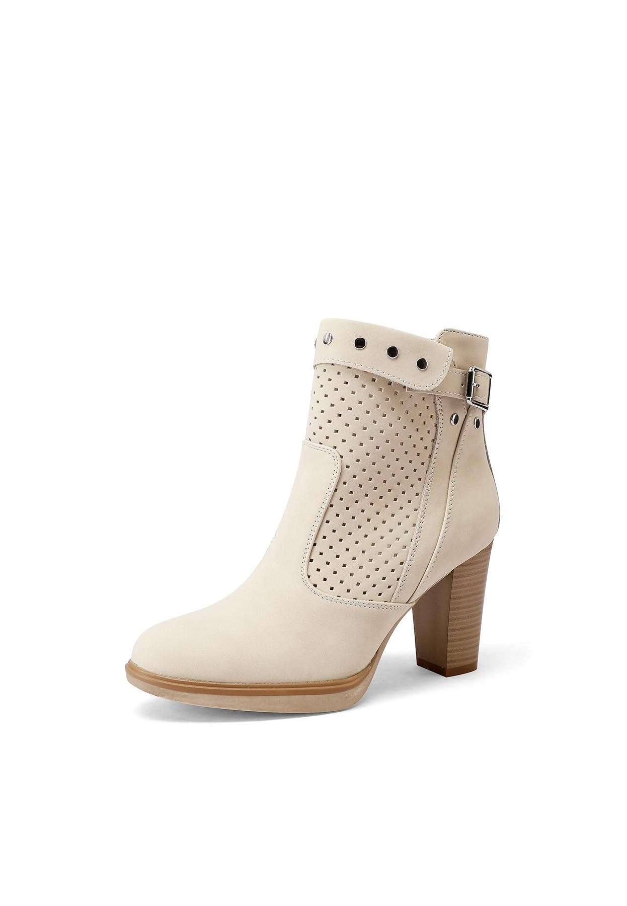 Tronchetti Traforati QUEEN HELENA Con Tacco Basso E Zip Laterale - Stivaletti Donna, Materiale Sintetico