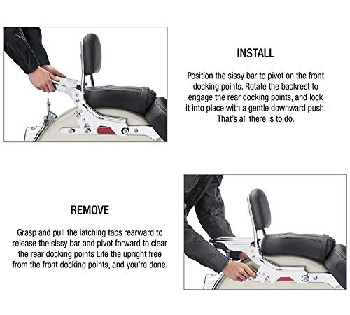 Smt- Passenger Sissybar Upright Black Compatible With 2018-2020 Harley Softail Slim Street Bob Deluxe Heritage #TOP3