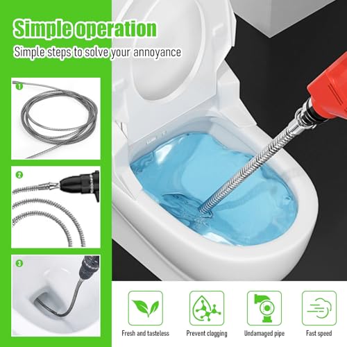 Abflussreiniger Spirale,10mm X 4 M Rohrreinigungsspiralen Und Handschuhe, Rohrreiniger Krallengreifer, Adaptern Rohrreiniger Spirale Rohrreinigungswelle Küche Bädern Spülbecken Toiletten Spirale
