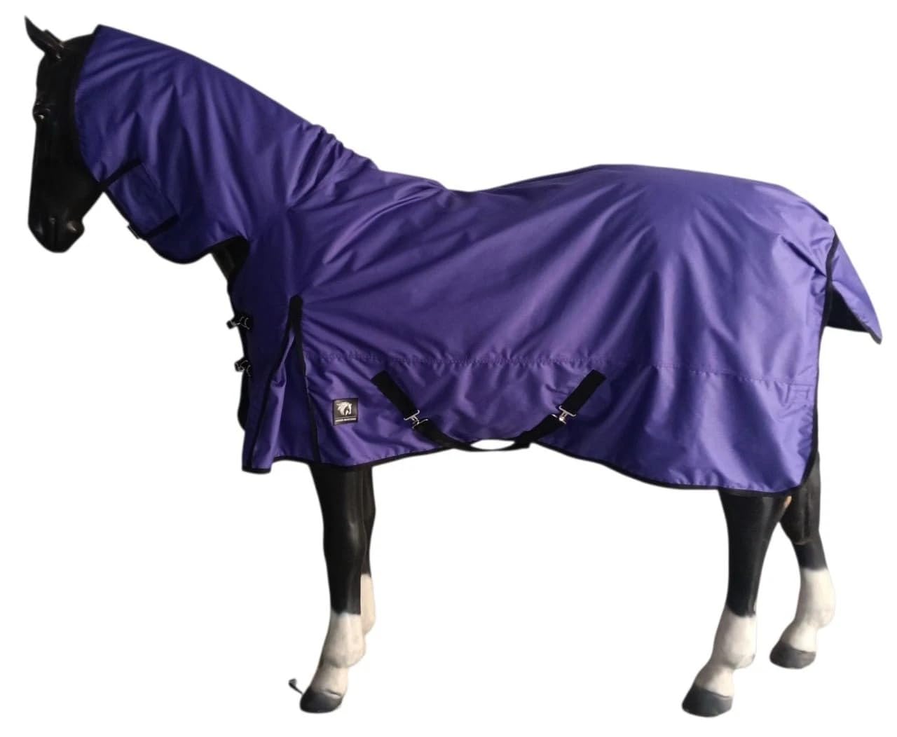 Horsemasters Lightweight 600D Combo Turnout Rug 50g – Waterproof & Breathable Full Neck Horse Rug with Cross Surcingles & Tail Flap